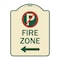 Signmission Fire Zone No Parking and Left Arrow Heavy-Gauge Aluminum Sign, 24" x 18", TG-1824-23974 A-DES-TG-1824-23974 - alternate 1